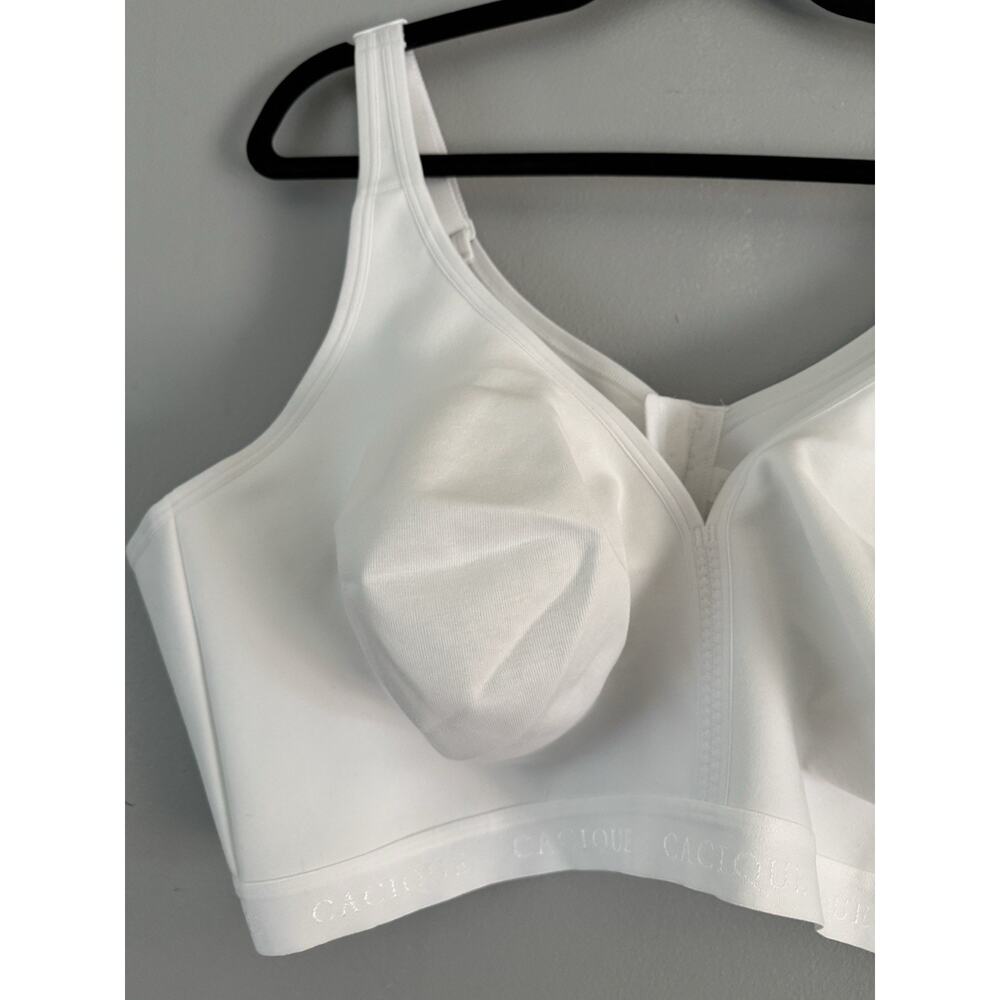 NWT Cacique Cotton Unlined No Wire Bra Size 48DD Bright White Supportive Comfort - Picture 3 of 7